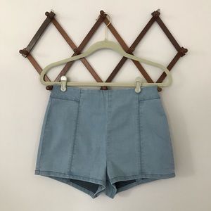 urban outfitters light blue pin up shorts size 10